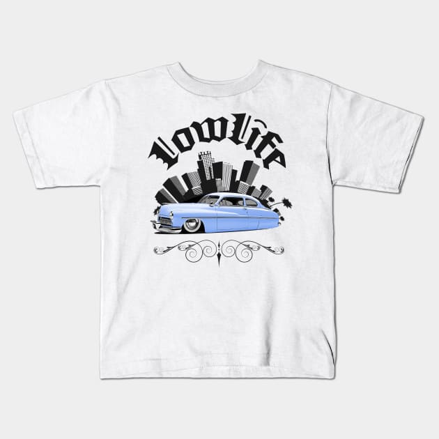 Auto Series Baby Bue Eight Lowrider Kids T-Shirt by allovervintage